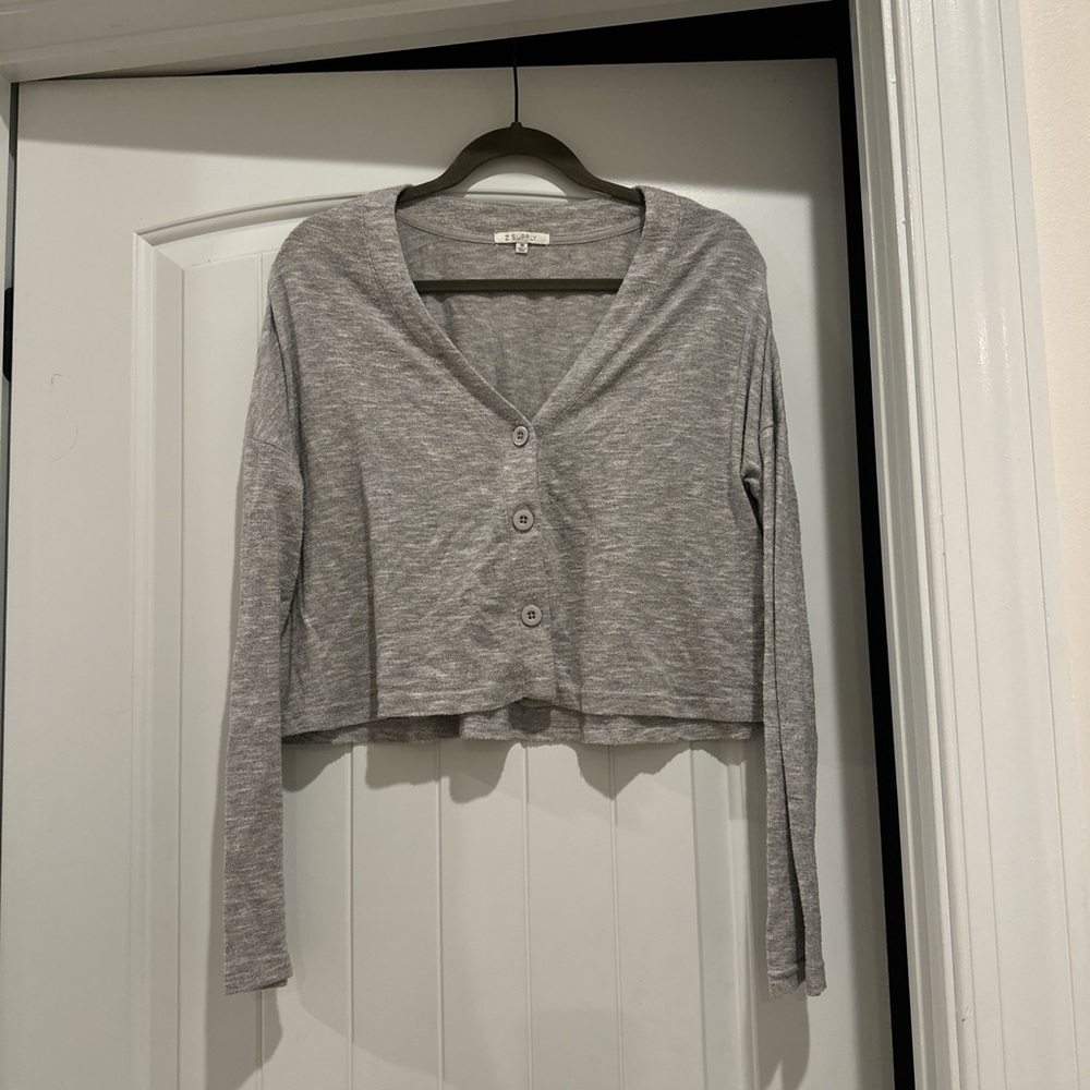 Z-Supply Grey Cropped Sweater